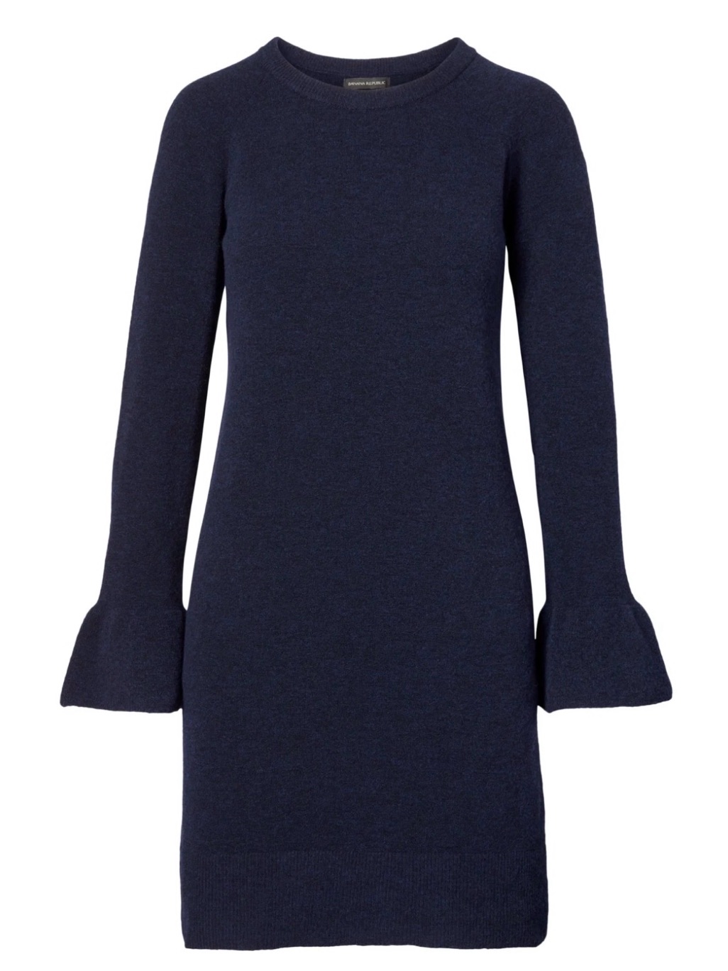 Banana Republic Navy Blue Wool Blend Bell Sleeve Dress Women’s Size Large